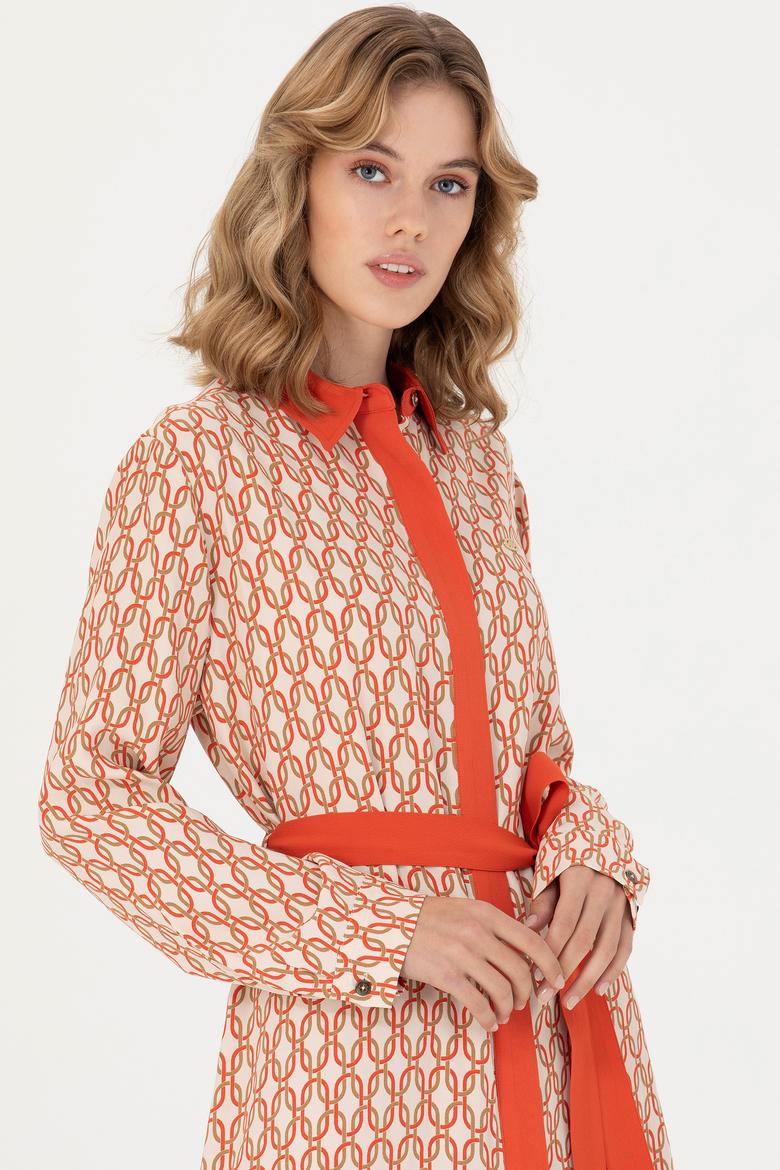 Kadın Krem Dokuma Elbise - 50271172014