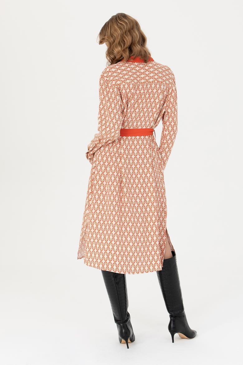 Kadın Krem Dokuma Elbise - 50271172014