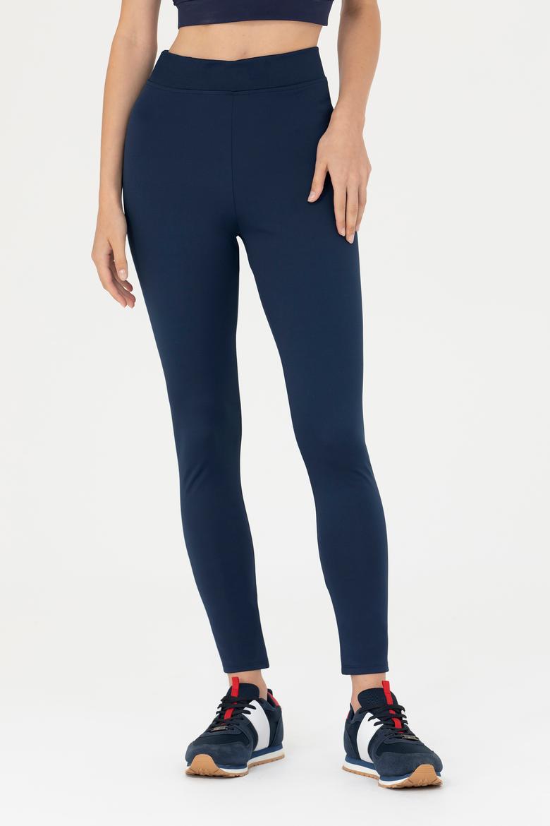 Kadın Lacivert Yüksel Bel Spor Tayt - 50272295019