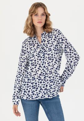 Kadın Lacivert Uzun Kollu Gömlek - 50267242002