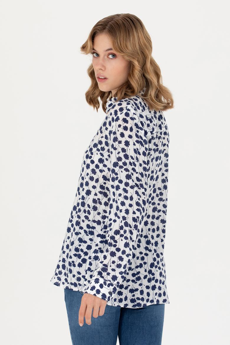 Kadın Lacivert Uzun Kollu Gömlek - 50267242002