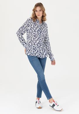 Kadın Lacivert Uzun Kollu Gömlek - 50267242002