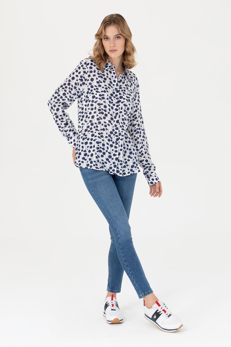 Kadın Lacivert Uzun Kollu Gömlek - 50267242002