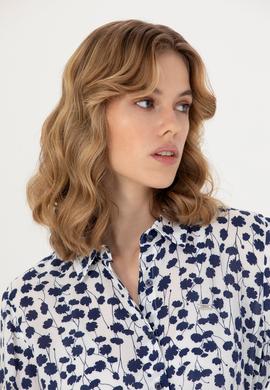 Kadın Lacivert Uzun Kollu Gömlek - 50267242002