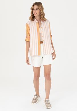 Kadın Beyaz Jean Şort - 50266241001