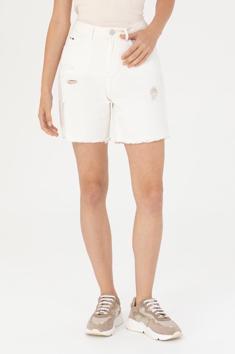 Kadın Beyaz Jean Şort