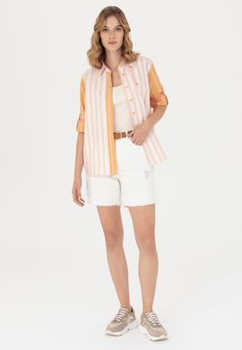 Kadın Beyaz Jean Şort - 50266241001