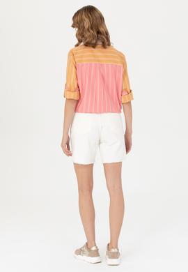 Kadın Beyaz Jean Şort - 50266241001