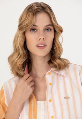 Kadın Hardal Uzun Kollu Gömlek - 50271748014