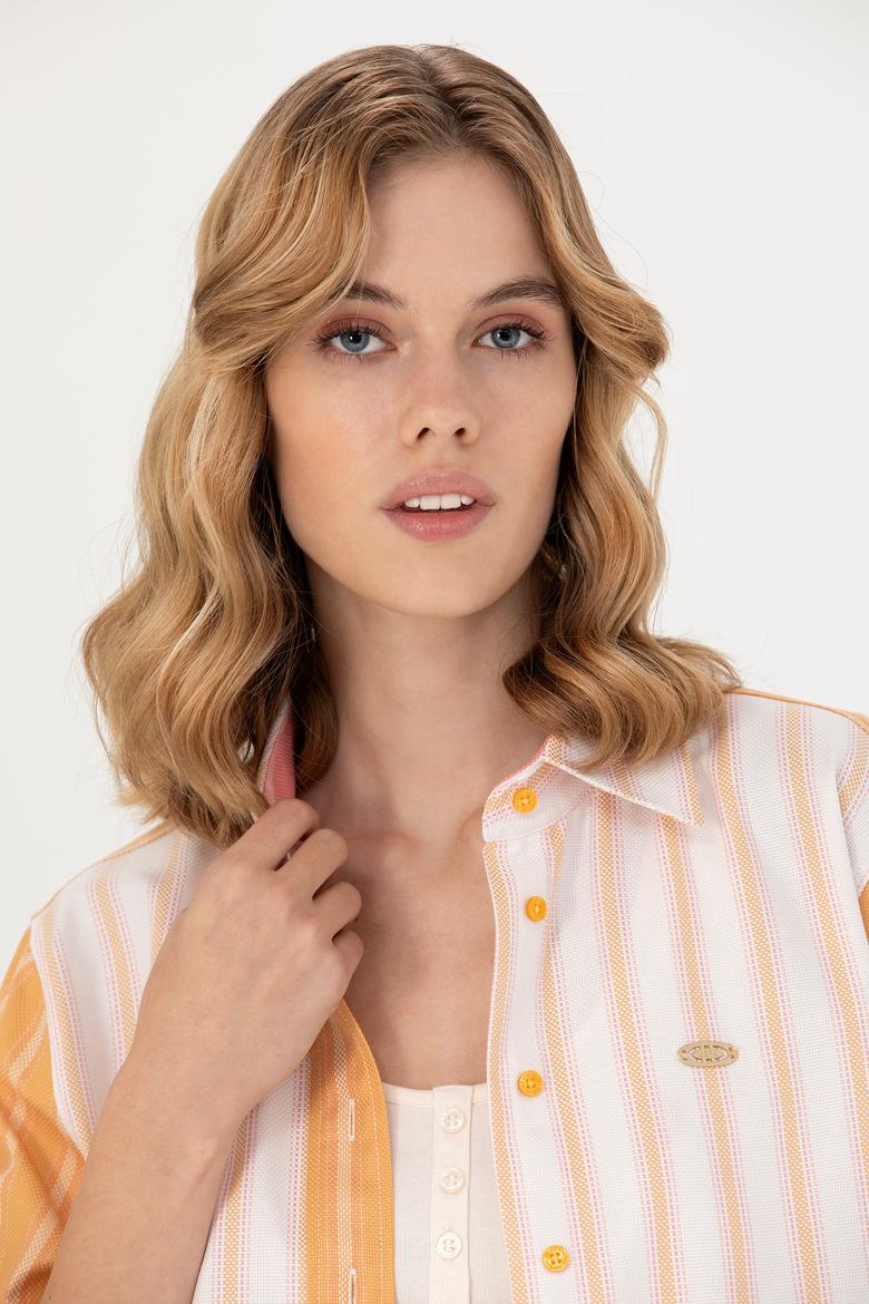 Kadın Hardal Uzun Kollu Gömlek - 50271748014