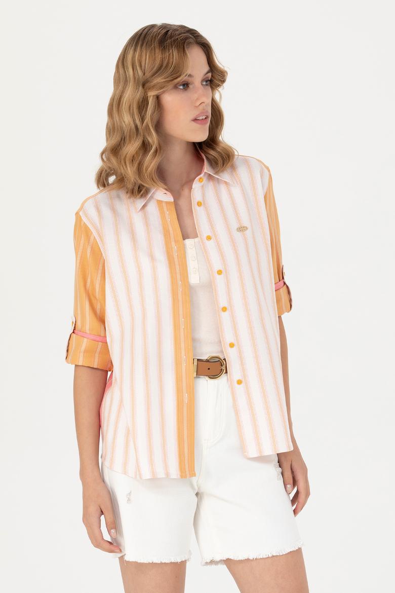 Kadın Hardal Uzun Kollu Gömlek - 50271748014