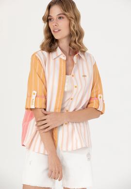 Kadın Hardal Uzun Kollu Gömlek - 50271748014