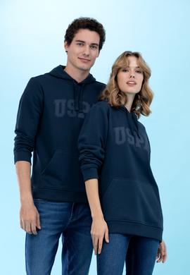 Lacivert Kapüşonlu Basic Sweatshirt - 50273736019