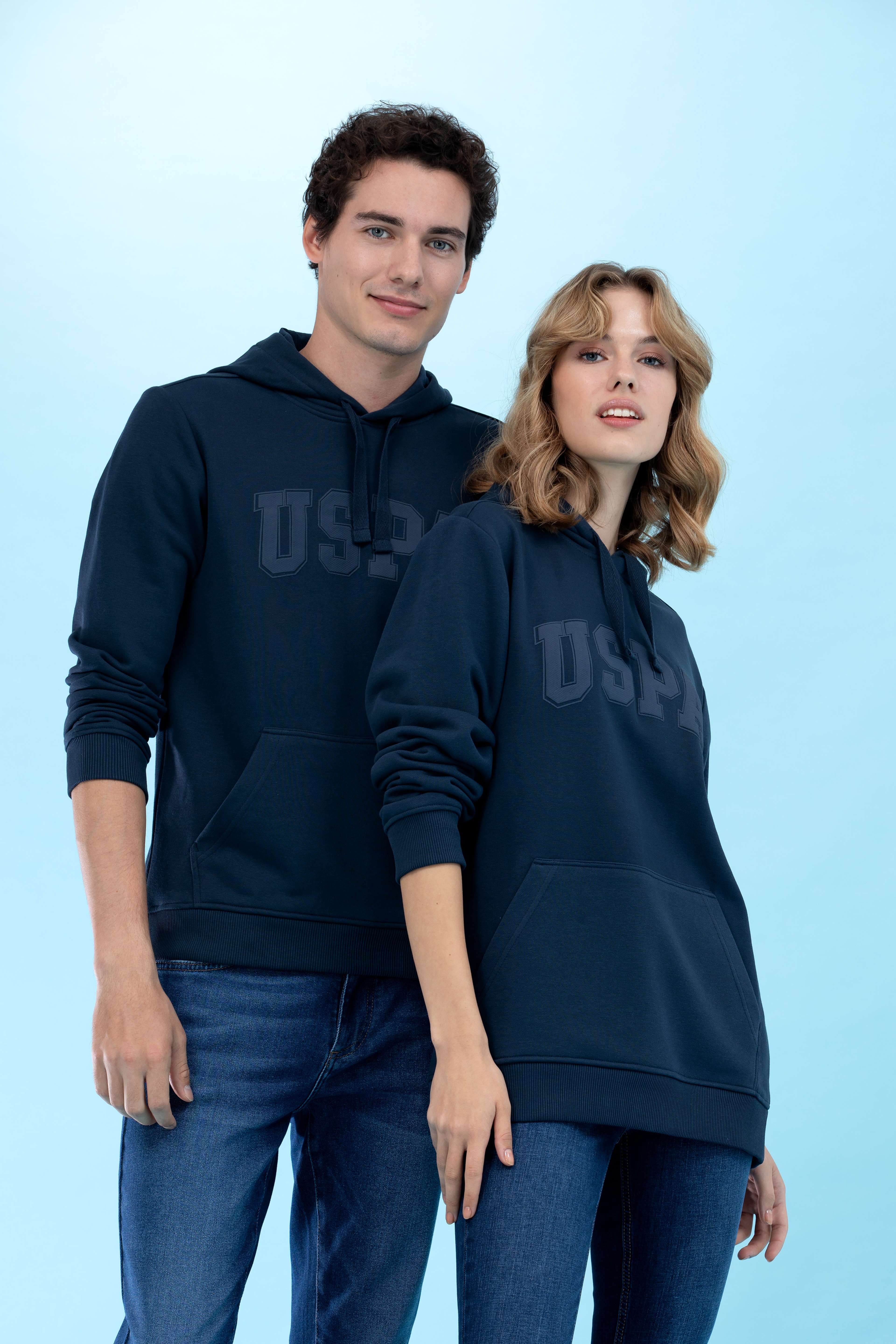 Lacivert Kapüşonlu Basic Sweatshirt