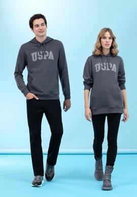 Antrasit Kapüşonlu Basic Sweatshirt - 50273736112