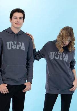 Antrasit Kapüşonlu Basic Sweatshirt - 50273736112