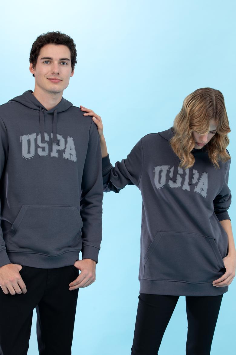 Antrasit Kapüşonlu Basic Sweatshirt - 50273736112