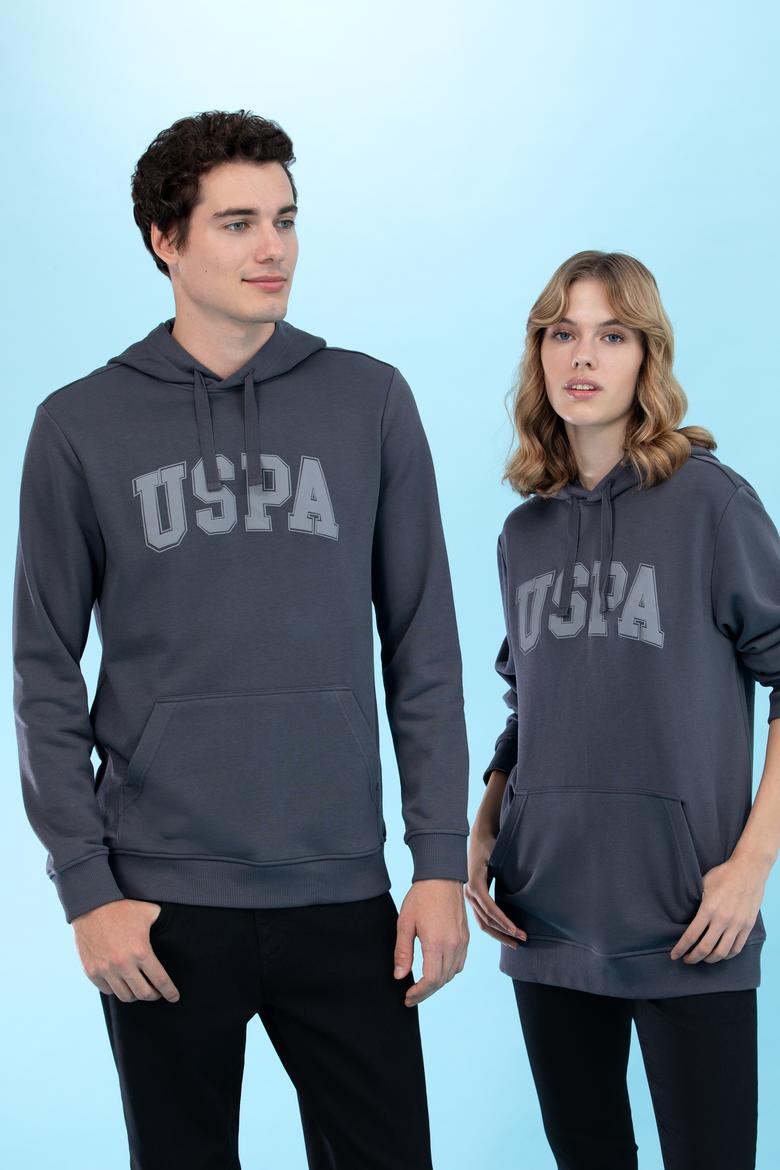 Antrasit Kapüşonlu Basic Sweatshirt - 50273736112