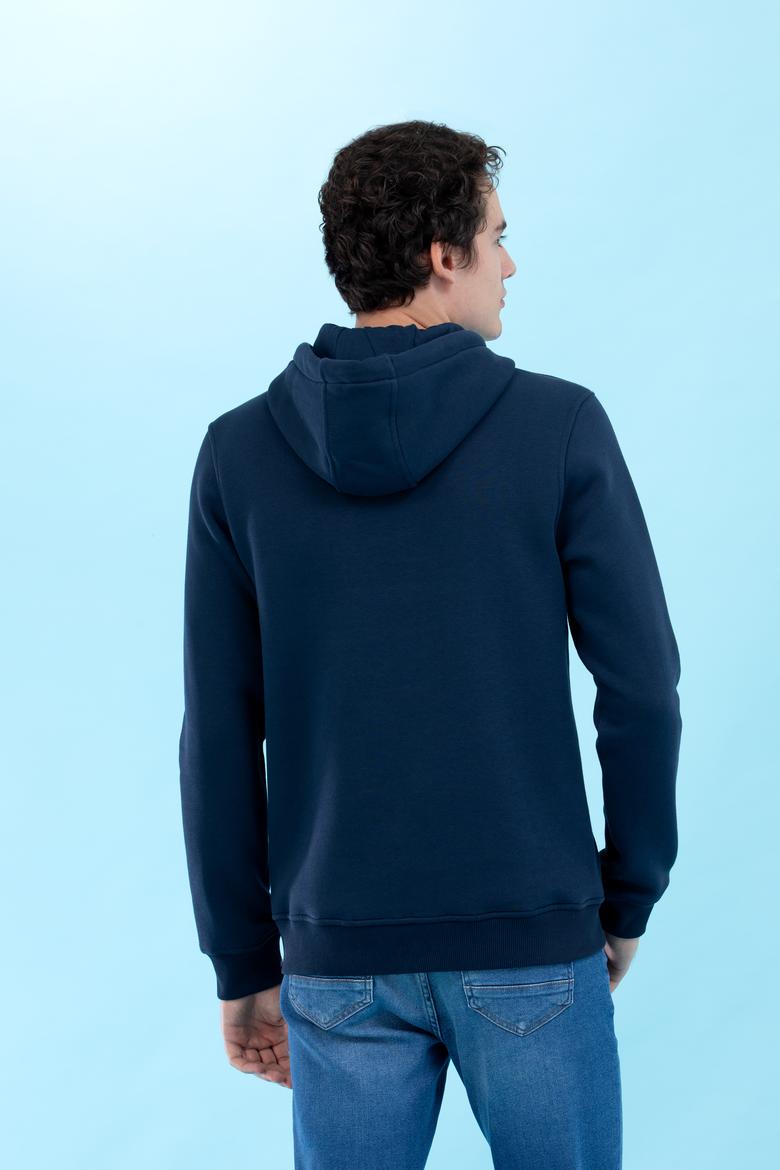 Lacivert Kapüşonlu Basic Sweatshirt - 50273935001