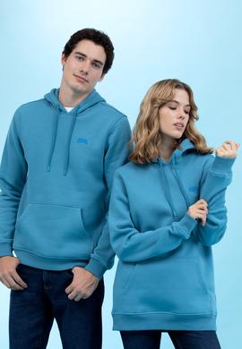 Petrol Kapüşonlu Basic Sweatshirt - 50273935011