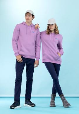 Lila Kapüşonlu Basic Sweatshirt - 50273935091