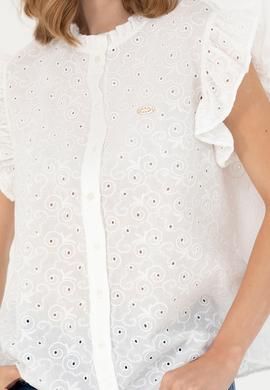 Kadın Beyaz Kısa Kollu Gömlek - 50267489029