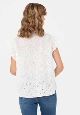 Kadın Beyaz Kısa Kollu Gömlek - 50267489029