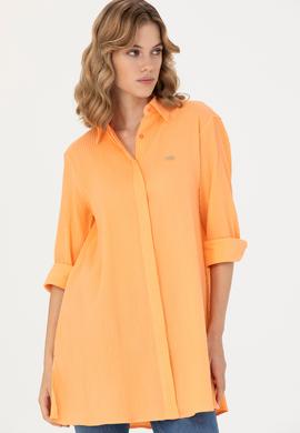 Kadın Somon Uzun Kollu Gömlek - 50269732019