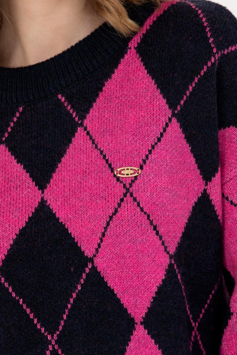 Kadın Lacivert Bisiklet Yaka Kazak - 50270431010