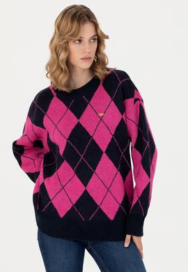 Kadın Lacivert Bisiklet Yaka Kazak - 50270431010