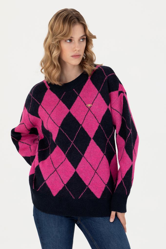 Kadın Lacivert Bisiklet Yaka Kazak