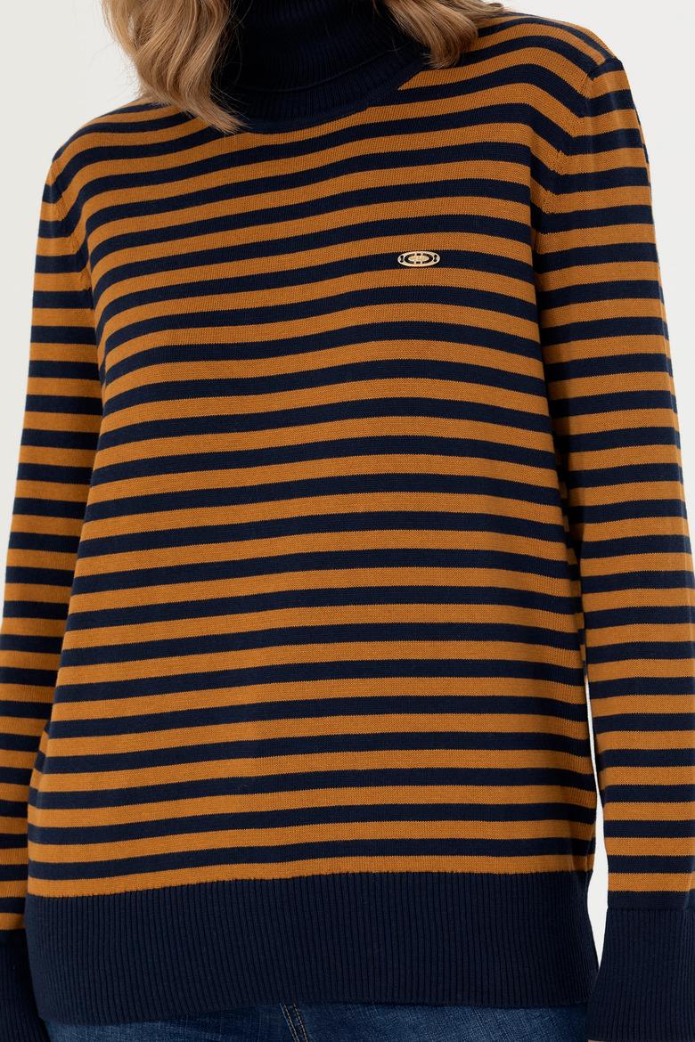 Kadın Lacivert Balıkçı Yaka Kazak - 50270440004