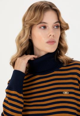 Kadın Lacivert Balıkçı Yaka Kazak - 50270440004