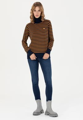 Kadın Lacivert Balıkçı Yaka Kazak - 50270440004