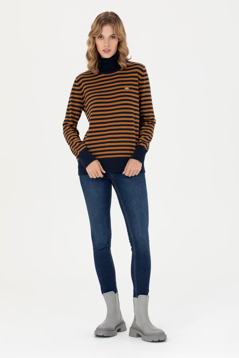 Kadın Lacivert Balıkçı Yaka Kazak - 50270440004