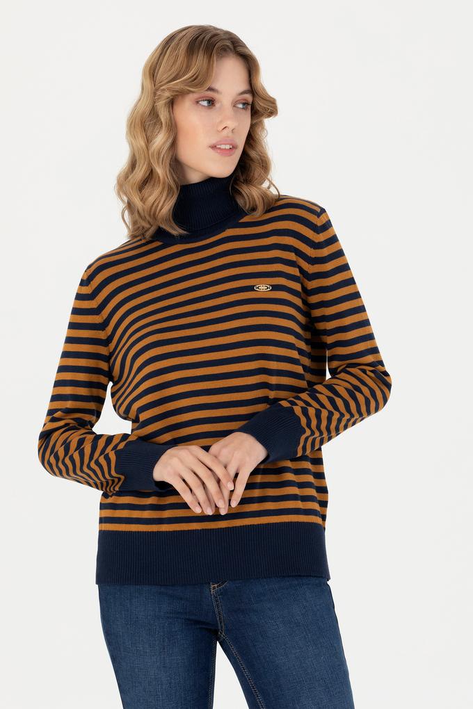 Kadın Lacivert Balıkçı Yaka Kazak