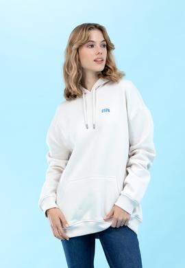 Taş Kapüşonlu Oversize Basic Sweatshirt - 50276088006