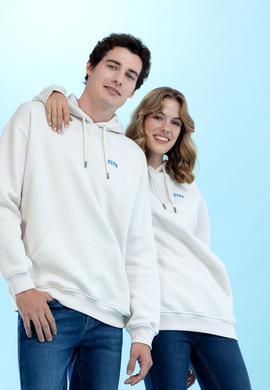 Taş Kapüşonlu Oversize Basic Sweatshirt - 50276088006