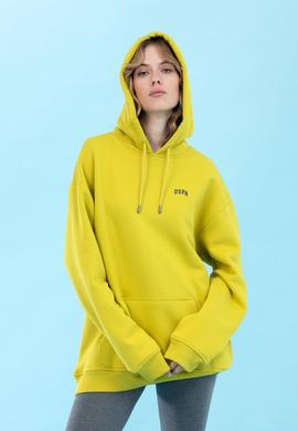 Fıstık Kapüşonlu Oversize Basic Sweatshirt - 50276088011