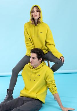 Fıstık Kapüşonlu Oversize Basic Sweatshirt - 50276088011