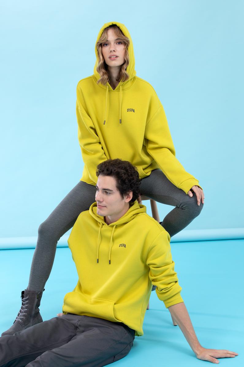 Fıstık Kapüşonlu Oversize Basic Sweatshirt