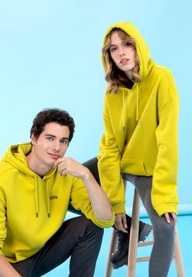 Fıstık Kapüşonlu Oversize Basic Sweatshirt - 50276088011