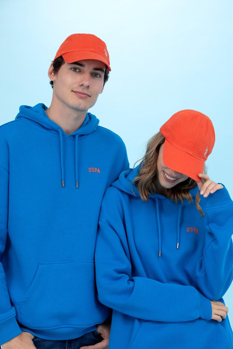 Kobalt Kapüşonlu Oversize Basic Sweatshirt - 50276088029