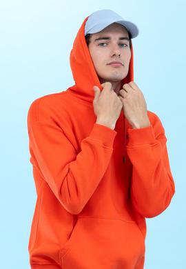 Turuncu Kapüşonlu Oversize Basic Sweatshirt - 50276088036