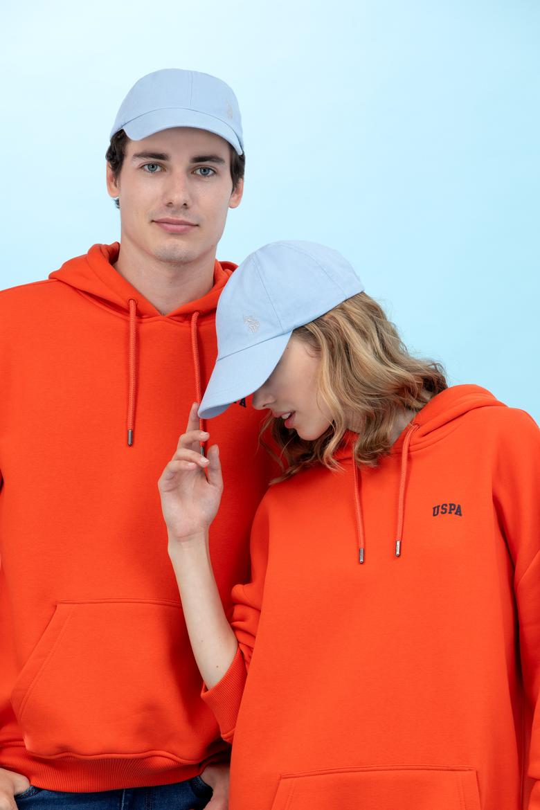 Turuncu Kapüşonlu Oversize Basic Sweatshirt - 50276088036