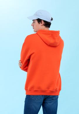 Turuncu Kapüşonlu Oversize Basic Sweatshirt - 50276088036