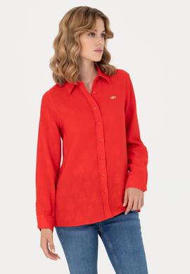 Kadın Kırmızı Uzun Kollu Gömlek - 50271635004