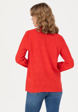 Kadın Kırmızı Uzun Kollu Gömlek - 50271635004