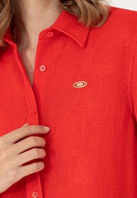 Kadın Kırmızı Uzun Kollu Gömlek - 50271635004