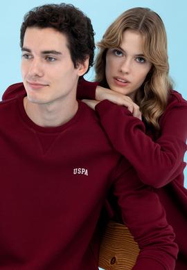 Bordo Bisiklet Yaka Basic Sweatshirt - 50276089001